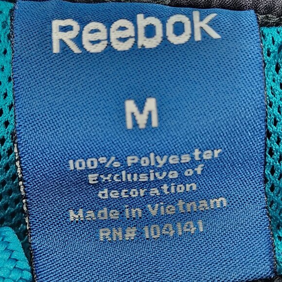 Mens Gray & Teal Reebok Athletic Pants 100% Polyester Elastic Drawstring Waist M - Picture 6 of 14